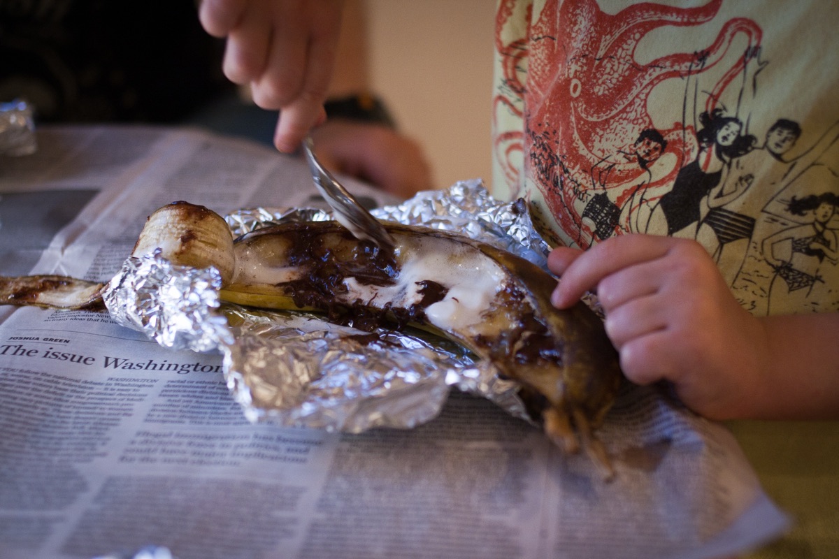 Campfire banana boats