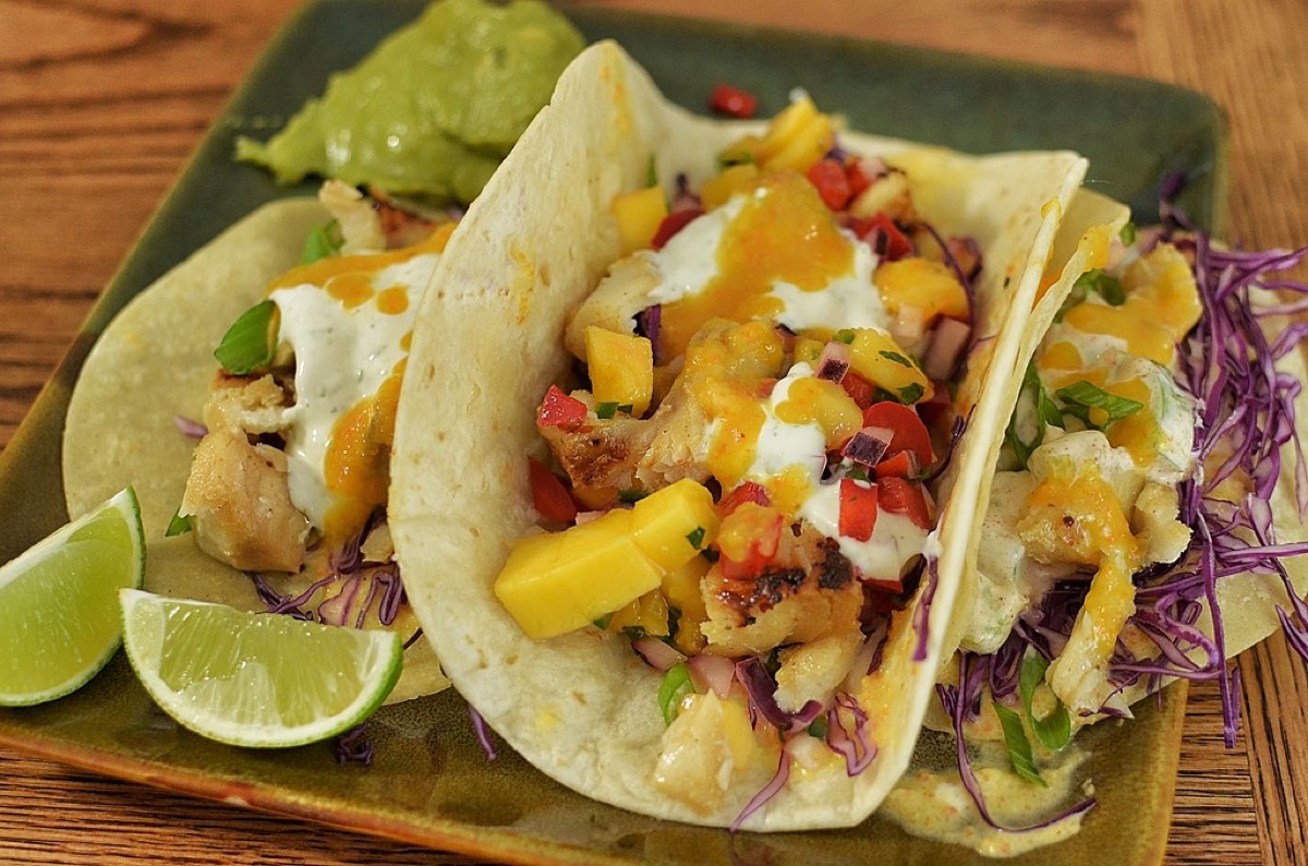 Fish tacos with banana salsa